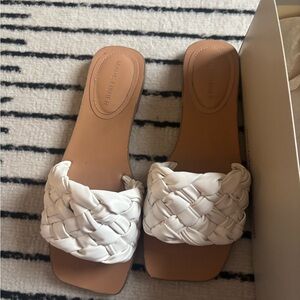 Marc Fisher Women's Cream Braided Slide Sandals